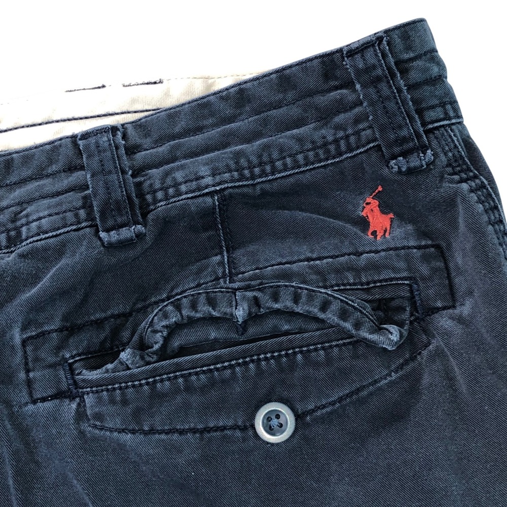 Vintage Polo Ralph Lauren Mens 48B Cargo Shorts Faded Navy Blue Utility Pony 90s